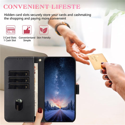For Xiaomi Redmi Note 14 4G (163.25mm) Case Bowknot Decor Wallet Leather Phone Cover with Wrist Strap