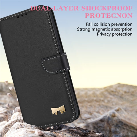 For Xiaomi Redmi Note 14 4G (163.25mm) Case Bowknot Decor Wallet Leather Phone Cover with Wrist Strap