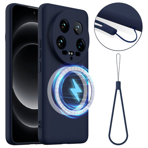 For Xiaomi 14 Ultra Magnetic Case Anti-Drop Liquid Silicone Phone Cover