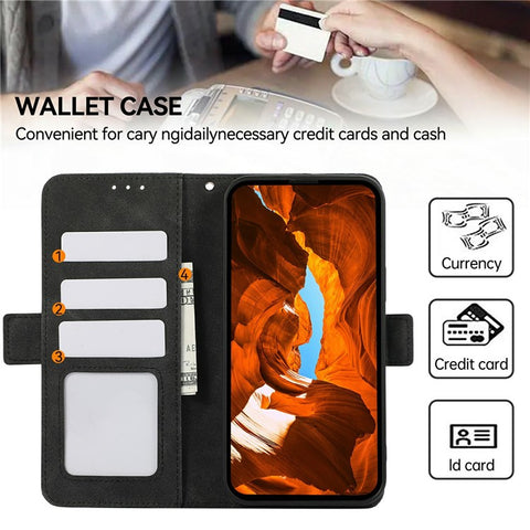 ABEEL For Samsung Galaxy A07 5G / A07 4G / A06 4G / A06 5G Case PU Leather Folio Stand View RFID Blocking Phone Cover