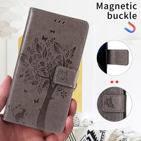 For Motorola Edge 60 Fusion 5G / Motorola Edge 60 5G / Motorola Edge (2025) 5G / Motorola Edge 60 Pro 5G Phone Case with Stand Cat Tree Pattern Leather Wallet Mobile Cover