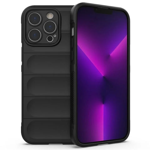 WANLONFENG For iPhone 12 Pro Max 6.7 inch TPU Case  HD Series Anti Slip Phone Cover with Tempered Glass