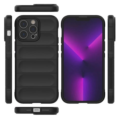 WANLONFENG For iPhone 12 Pro Max 6.7 inch TPU Case  HD Series Anti Slip Phone Cover with Tempered Glass