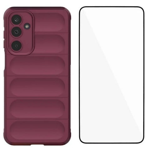 WANLONFENG For Samsung Galaxy M16 5G TPU Case  HD Series Anti Slip Phone Cover with Tempered Glass