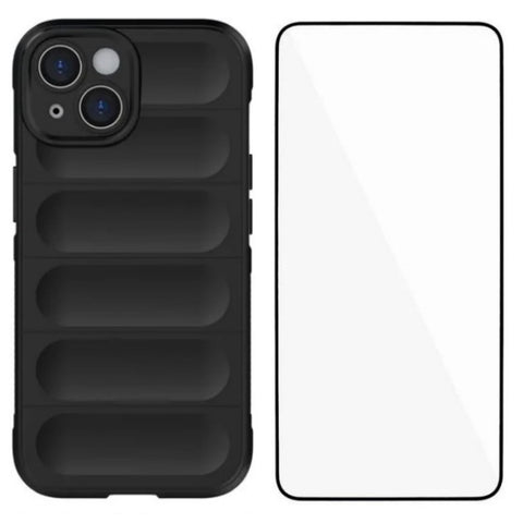 WANLONFENG For iPhone 14 Plus TPU Case  HD Series Anti Slip Phone Cover with Tempered Glass