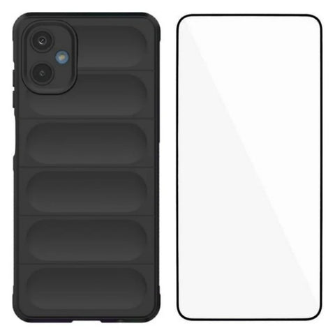 WANLONFENG For Samsung Galaxy M06 5G / Galaxy F06 5G TPU Case  HD Series Anti Slip Phone Cover with Tempered Glass