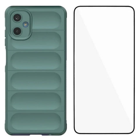 WANLONFENG For Samsung Galaxy M06 5G / Galaxy F06 5G TPU Case  HD Series Anti Slip Phone Cover with Tempered Glass