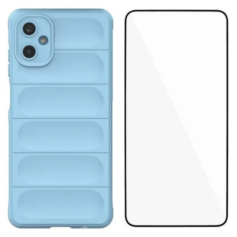 WANLONFENG For Samsung Galaxy M06 5G / Galaxy F06 5G TPU Case  HD Series Anti Slip Phone Cover with Tempered Glass