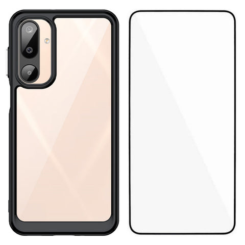 WANLONFENG For Samsung Galaxy M16 5G Phone Case  XC Series TPU Acrylic Cover with Tempered Glass (Big Lens Hole)