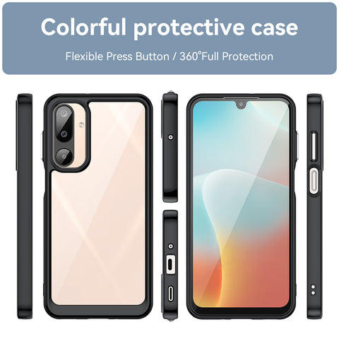 WANLONFENG For Samsung Galaxy M16 5G Phone Case  XC Series TPU Acrylic Cover with Tempered Glass (Big Lens Hole)