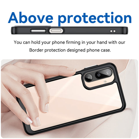 WANLONFENG For Samsung Galaxy M16 5G Phone Case  XC Series TPU Acrylic Cover with Tempered Glass (Big Lens Hole)