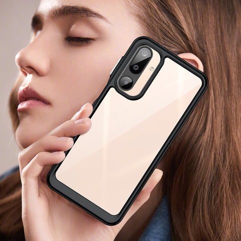 WANLONFENG For Samsung Galaxy M16 5G Phone Case  XC Series TPU Acrylic Cover with Tempered Glass (Big Lens Hole)