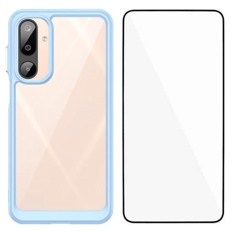 WANLONFENG For Samsung Galaxy M16 5G Phone Case  XC Series TPU Acrylic Cover with Tempered Glass (Big Lens Hole)
