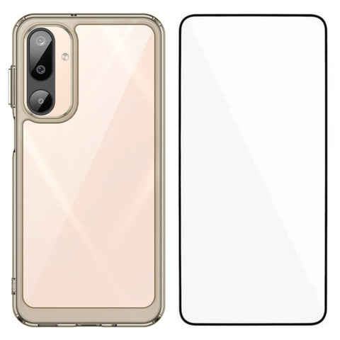 WANLONFENG For Samsung Galaxy M16 5G Phone Case  XC Series TPU Acrylic Cover with Tempered Glass (Big Lens Hole)