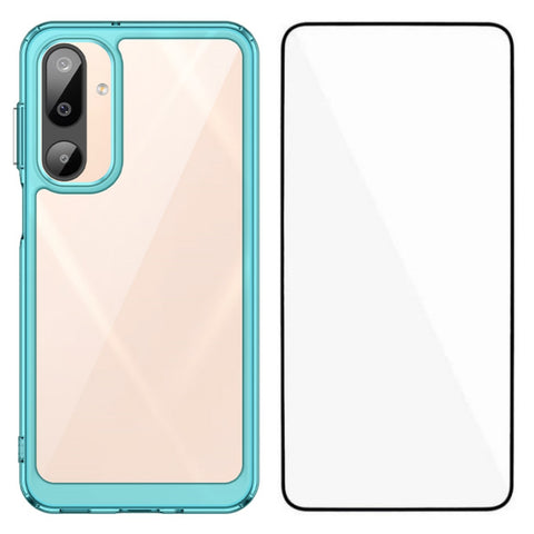 WANLONFENG For Samsung Galaxy M16 5G Phone Case  XC Series TPU Acrylic Cover with Tempered Glass (Big Lens Hole)