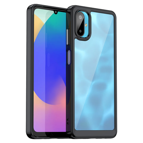 WANLONFENG For Samsung Galaxy M06 5G Phone Case  XC Series TPU Acrylic Cover with Tempered Glass (Big Lens Hole)