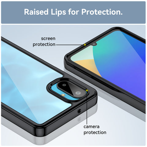 WANLONFENG For Samsung Galaxy M06 5G Phone Case  XC Series TPU Acrylic Cover with Tempered Glass (Big Lens Hole)