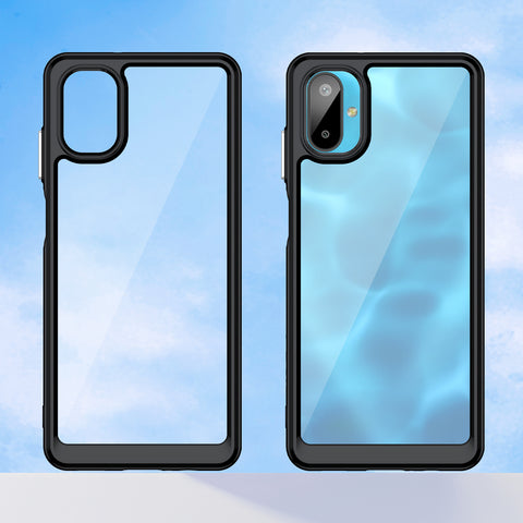 WANLONFENG For Samsung Galaxy M06 5G Phone Case  XC Series TPU Acrylic Cover with Tempered Glass (Big Lens Hole)