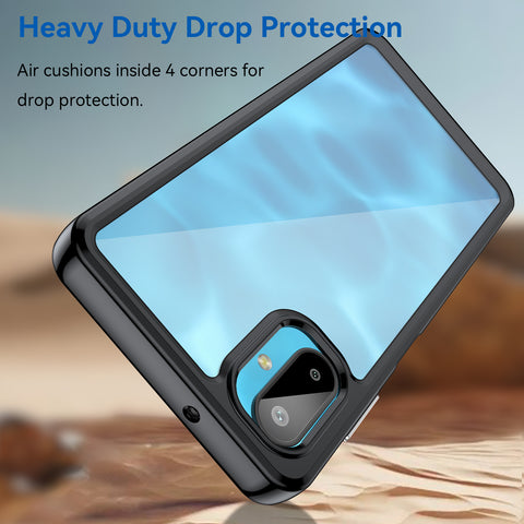 WANLONFENG For Samsung Galaxy F06 5G Phone Case  XC Series TPU Acrylic Cover with Tempered Glass (Big Lens Hole)