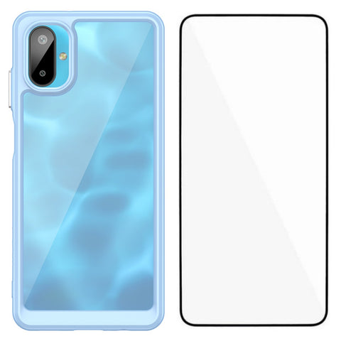 WANLONFENG For Samsung Galaxy F06 5G Phone Case  XC Series TPU Acrylic Cover with Tempered Glass (Big Lens Hole)