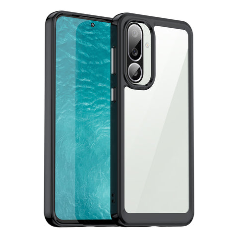 WANLONFENG For Samsung Galaxy F56 5G Phone Case  XC Series TPU Acrylic Cover with Tempered Glass (Big Lens Hole)