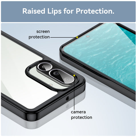 WANLONFENG For Samsung Galaxy F56 5G Phone Case  XC Series TPU Acrylic Cover with Tempered Glass (Big Lens Hole)