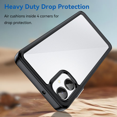 WANLONFENG For Samsung Galaxy A06 5G Phone Case  XC Series TPU Acrylic Cover with Tempered Glass (Big Lens Hole)
