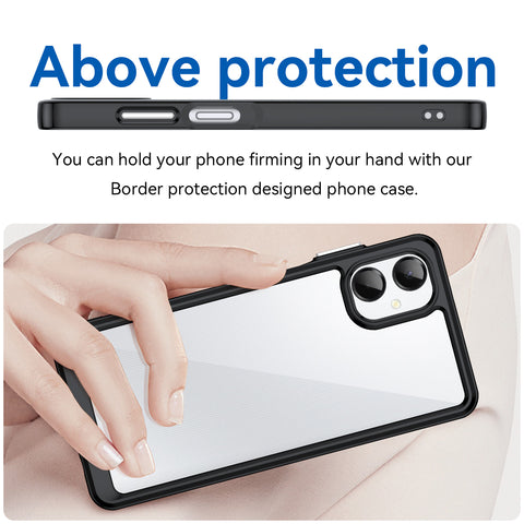 WANLONFENG For Samsung Galaxy A06 5G Phone Case  XC Series TPU Acrylic Cover with Tempered Glass (Big Lens Hole)