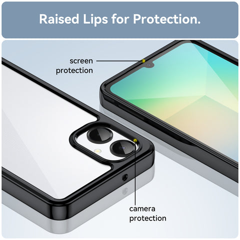 WANLONFENG For Samsung Galaxy A06 5G Phone Case  XC Series TPU Acrylic Cover with Tempered Glass (Big Lens Hole)