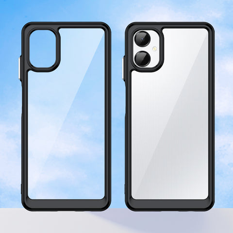 WANLONFENG For Samsung Galaxy A06 5G Phone Case  XC Series TPU Acrylic Cover with Tempered Glass (Big Lens Hole)