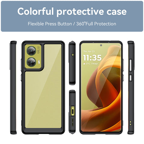 WANLONFENG For Motorola S50 Neo 5G / Motorola Moto G85 5G Phone Case  XC Series TPU Acrylic Cover with Tempered Glass (Big Lens Hole)