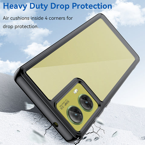 WANLONFENG For Motorola S50 Neo 5G / Motorola Moto G85 5G Phone Case  XC Series TPU Acrylic Cover with Tempered Glass (Big Lens Hole)