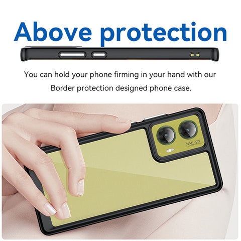 WANLONFENG For Motorola S50 Neo 5G / Motorola Moto G85 5G Phone Case  XC Series TPU Acrylic Cover with Tempered Glass (Big Lens Hole)
