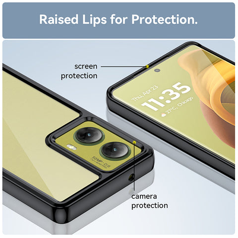 WANLONFENG For Motorola S50 Neo 5G / Motorola Moto G85 5G Phone Case  XC Series TPU Acrylic Cover with Tempered Glass (Big Lens Hole)