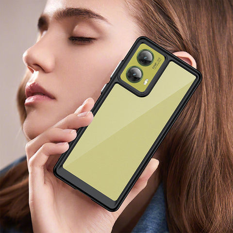 WANLONFENG For Motorola S50 Neo 5G / Motorola Moto G85 5G Phone Case  XC Series TPU Acrylic Cover with Tempered Glass (Big Lens Hole)