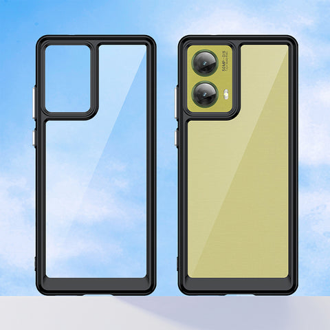 WANLONFENG For Motorola S50 Neo 5G / Motorola Moto G85 5G Phone Case  XC Series TPU Acrylic Cover with Tempered Glass (Big Lens Hole)