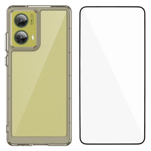 WANLONFENG For Motorola S50 Neo 5G / Motorola Moto G85 5G Phone Case  XC Series TPU Acrylic Cover with Tempered Glass (Big Lens Hole)