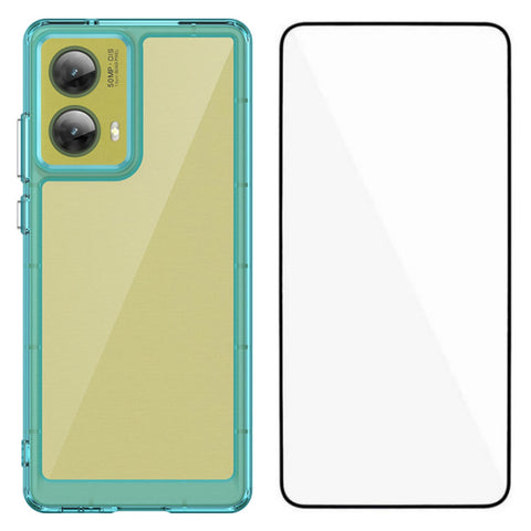 WANLONFENG For Motorola S50 Neo 5G / Motorola Moto G85 5G Phone Case  XC Series TPU Acrylic Cover with Tempered Glass (Big Lens Hole)