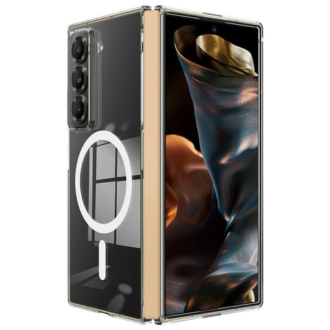 For Samsung Galaxy Z Fold Special Clear Phone Magnetic Case TPU + Acrylic Back Cover