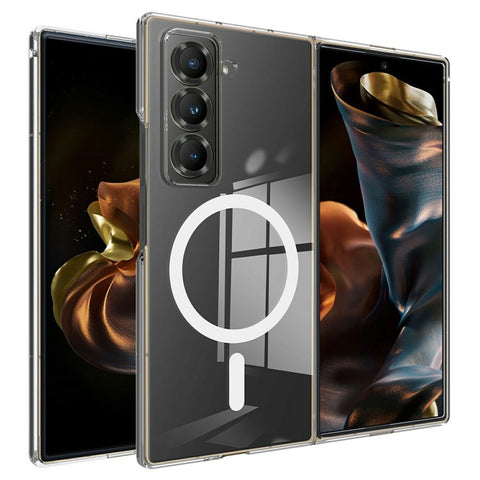 For Samsung Galaxy Z Fold Special Clear Phone Magnetic Case TPU + Acrylic Back Cover