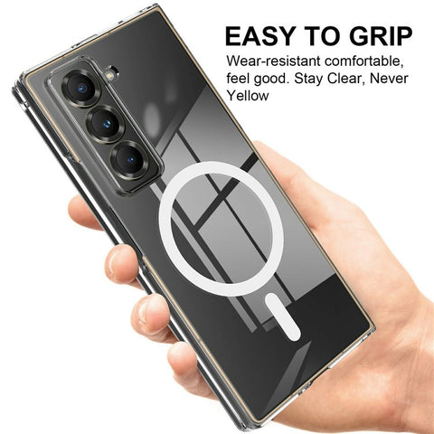 For Samsung Galaxy Z Fold Special Clear Phone Magnetic Case TPU + Acrylic Back Cover