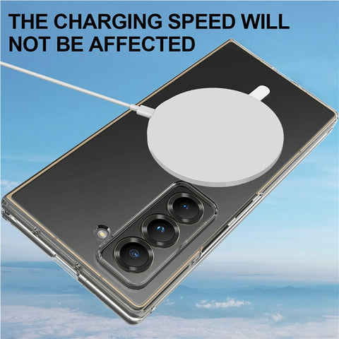 For Samsung Galaxy Z Fold Special Clear Phone Magnetic Case TPU + Acrylic Back Cover