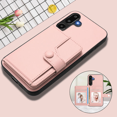 For Samsung Galaxy F16 5G / Galaxy M16 5G Case RFID Blocking Card Holder Kickstand TPU + PU Leather Phone Back Cover