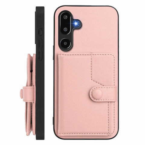 For Samsung Galaxy F16 5G / Galaxy M16 5G Case RFID Blocking Card Holder Kickstand TPU + PU Leather Phone Back Cover