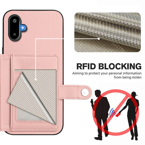 For Samsung Galaxy M06 5G / Galaxy F06 5G Case RFID Blocking Card Holder Kickstand TPU + PU Leather Phone Back Cover