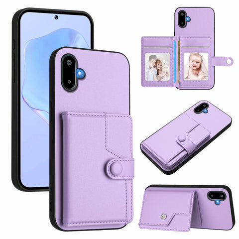 For Samsung Galaxy M06 5G / Galaxy F06 5G Case RFID Blocking Card Holder Kickstand TPU + PU Leather Phone Back Cover