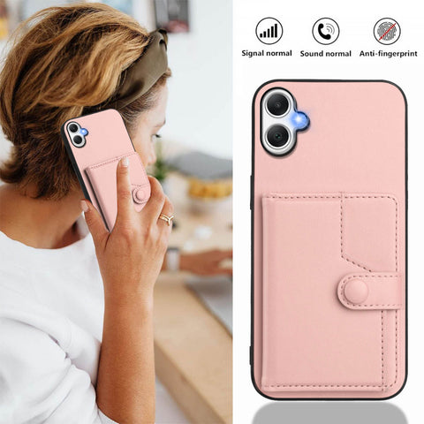 For Samsung Galaxy A06 5G / Galaxy A06 4G Case RFID Blocking Card Holder Kickstand TPU + PU Leather Phone Back Cover