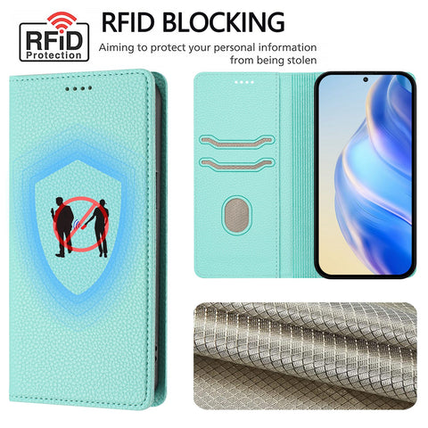 For Samsung Galaxy M16 5G / Galaxy F16 5G Wallet Case RFID Blocking Litchi Texture Leather Mobile Cover