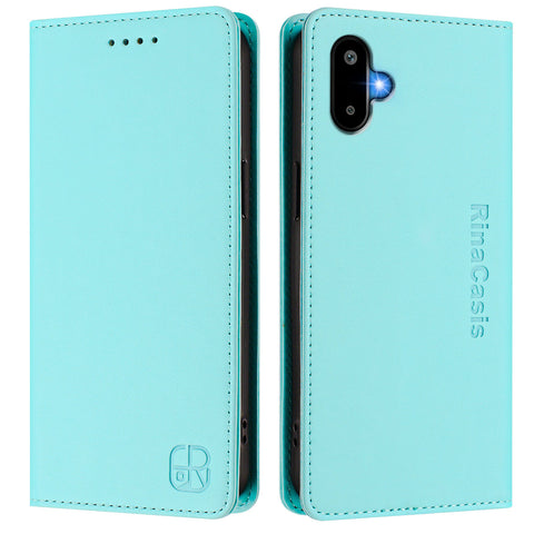 For Samsung Galaxy M06 5G / Galaxy F06 5G Leather Case RINACASIS RC01 Phone Cover with RFID Blocking Wallet Stand
