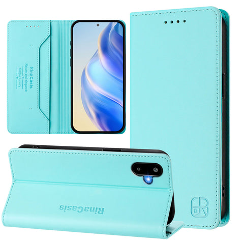 For Samsung Galaxy M06 5G / Galaxy F06 5G Leather Case RINACASIS RC01 Phone Cover with RFID Blocking Wallet Stand